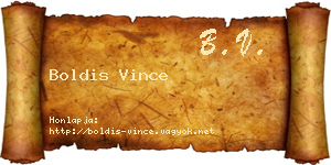 Boldis Vince névjegykártya