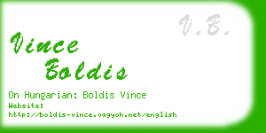 vince boldis business card